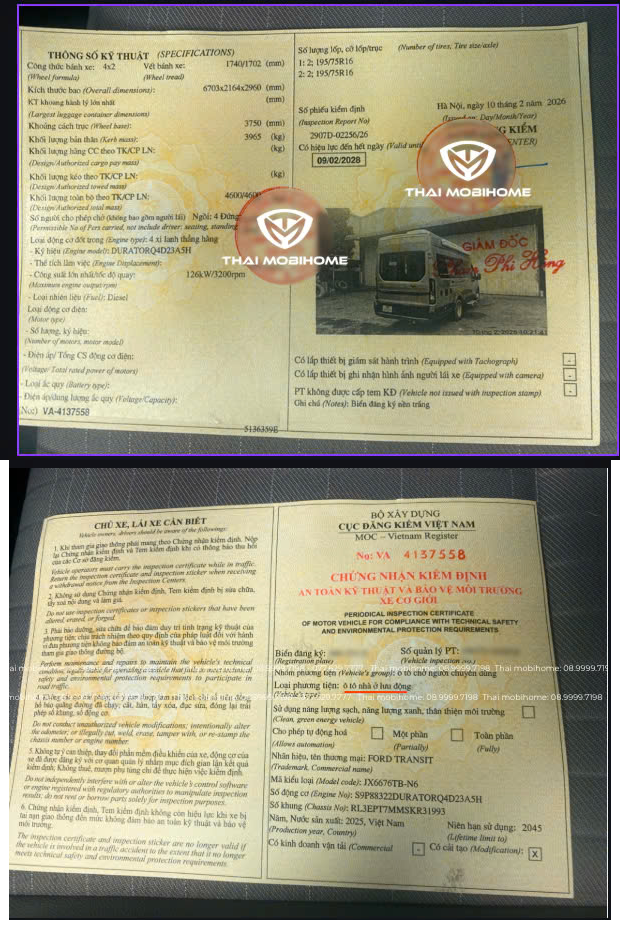 Độ Xe Mobihome Tại TP.HCM Giải Pháp Từ Nhà Máy Thai MobiHome Chuyên Nghiệp 5 Một trong nhiều giấy tờ đăng kiểm hợp pháp đủ tiêu chuẩn từ khách hàng của Thai Mobihome