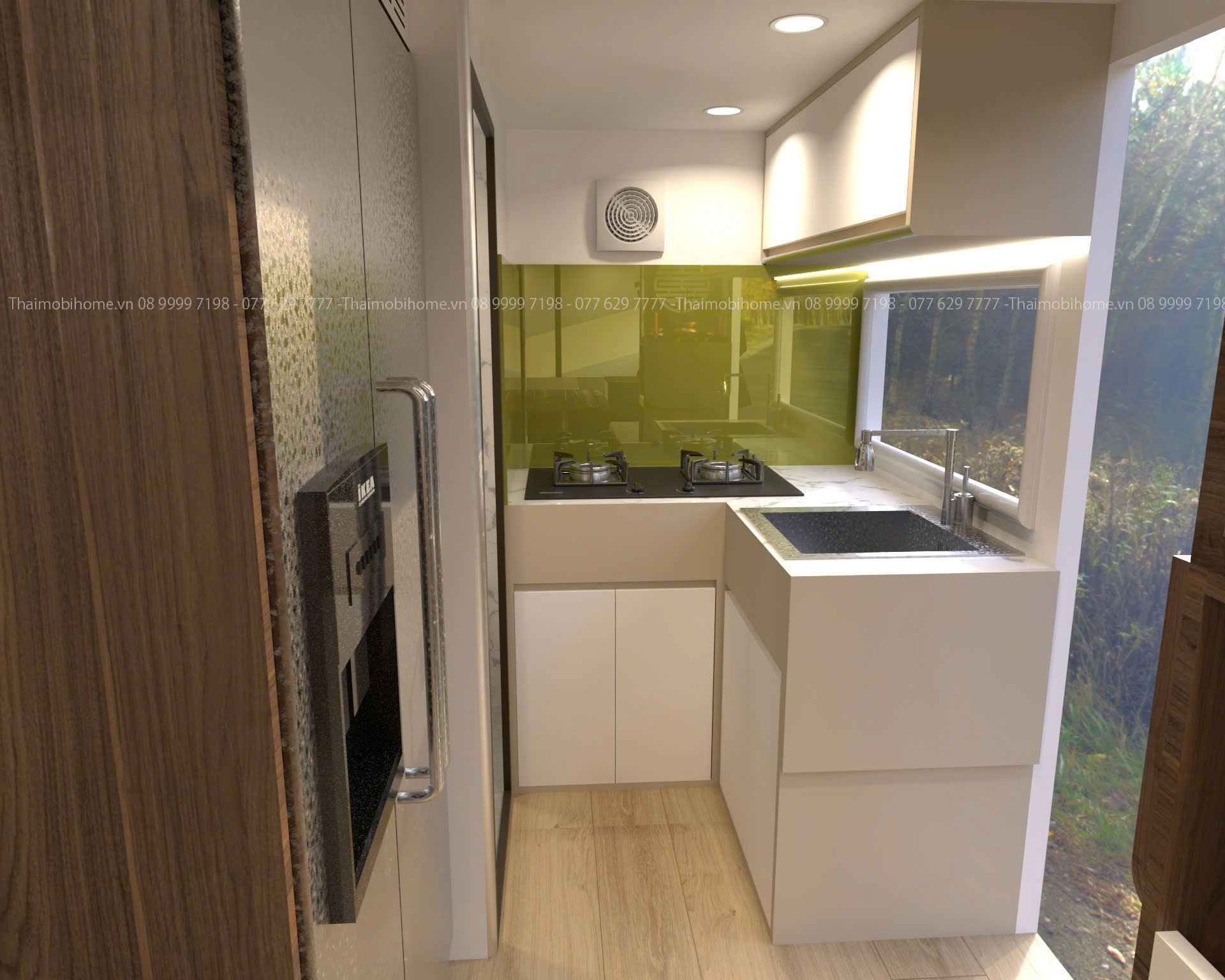 Nhà Giữa Hà Nội Trên Xe Tải - Giải Pháp Nhà Ở Di Động Giúp Giảm Áp Lực Tiền Thuê Nhà 4 Khu bếp đầy đủ tiện nghi trên xe nhà ở di động