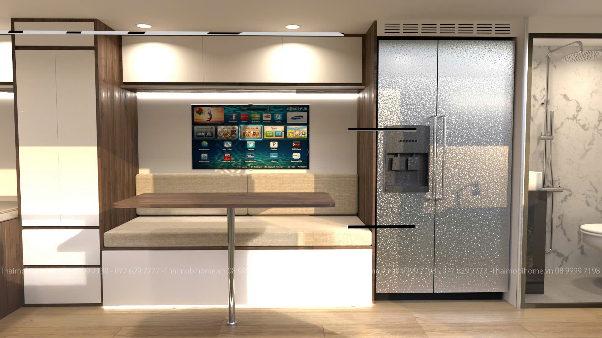 Nhà Giữa Hà Nội Trên Xe Tải - Giải Pháp Nhà Ở Di Động Giúp Giảm Áp Lực Tiền Thuê Nhà 2 Không gian phòng khách trong xe nhà ở di động